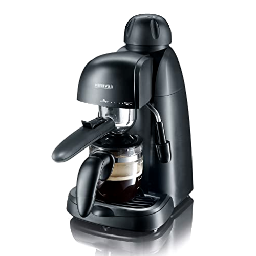 SEVERIN - Cafetera espresso a presión con espumador de leche, Máquina de café,Hasta 4 tazas de café de barista, Negro, KA 5978