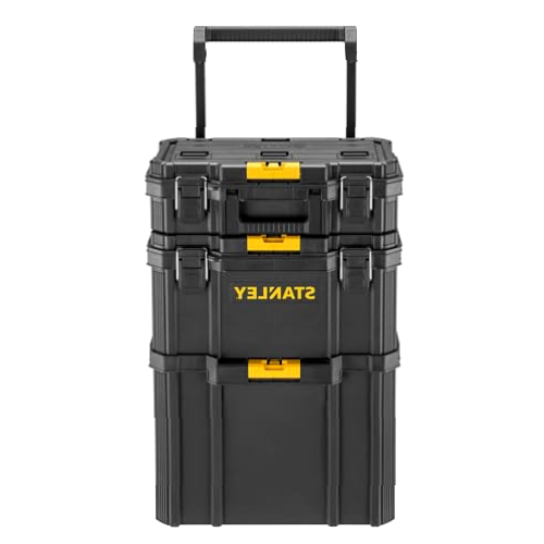 STANLEY STST83319-1 - Taller móvil 3 en 1, Compacta, Portaherramientas integrado, 80L de capacidad total, Capacidad de carga de 45 kg, Asa telescópica de 35 mm de ancho, Multicolor