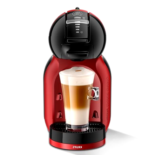 Krups Nescafé Dolce Gusto Mini Me Cafetera de cápsulas con 15 bares de presión, capacidad 0.8 L, bebidas frías o calientes, Play&Select, Thermoblock, 35 tipos café, Negra-Roja, KP123HAS